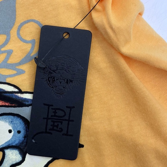 NWT Ed Hardy Yellow Swallow Cap Sleeve Tee XL - Picture 6 of 11